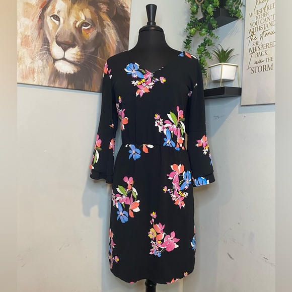 A.N.D EAWY Black Floral Dress - Picture 1 of 10
